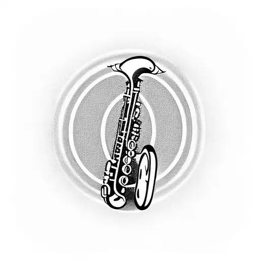 saxophone tattoo design idea