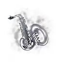 saxophone tattoo design idea