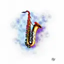 saxophone tattoo design idea