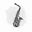 saxophone tattoo design idea