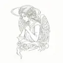 an angel with a halo tattoo design idea