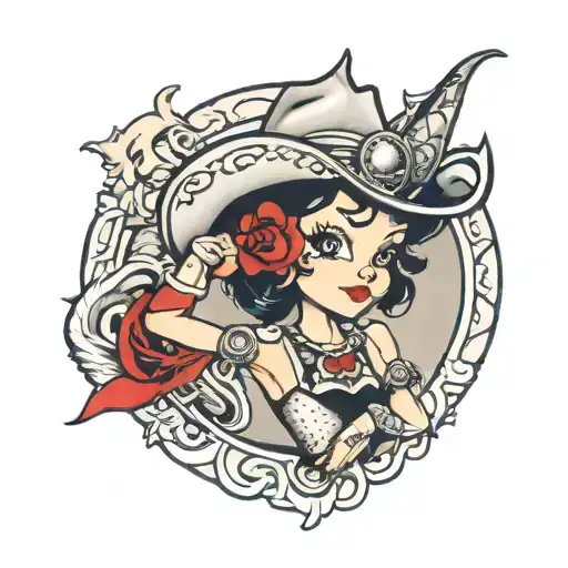 Betty boop cowgirl tattoo design idea