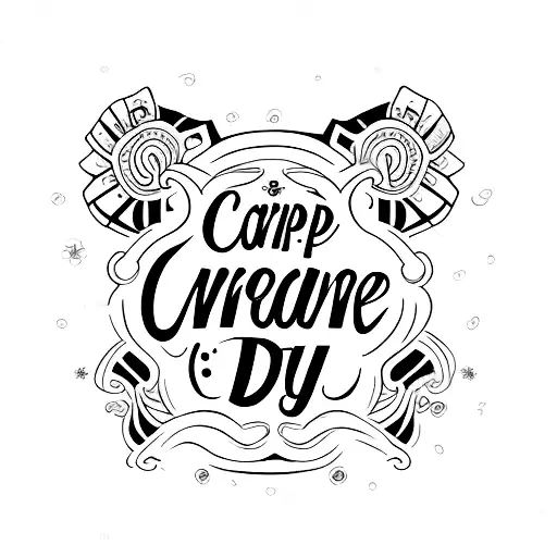 sandglass with lettering "Carpe Diem" tattoo design idea