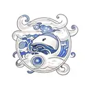 kraken attacking a ship with a large full moon as the backdrop  tattoo design idea