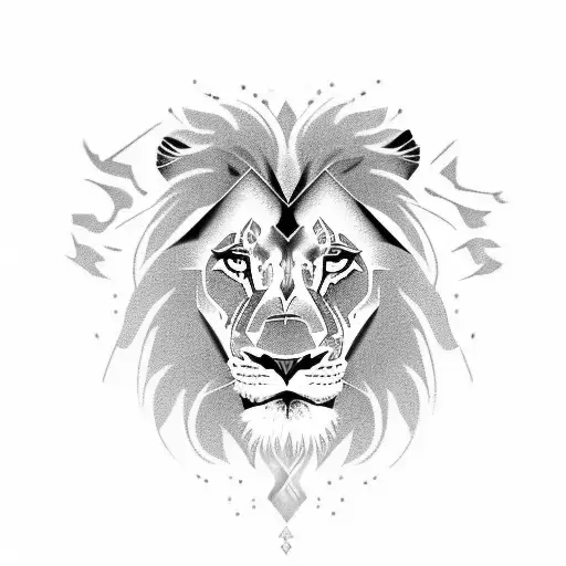 a lion face like the Memphis depay back tattoo. with a letter M integrate in the tatoo. tattoo design idea