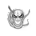 dagger with snake tattoo design idea