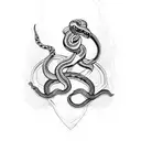 dagger with snake tattoo design idea