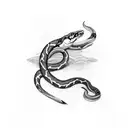 dagger with snake tattoo design idea