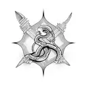 dagger with snake tattoo design idea