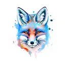 watercolor fox tattoo design idea