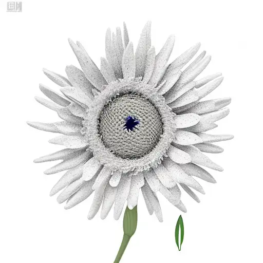 aster flower with stem and leaves  tattoo design idea