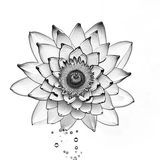 An intricate black-grey tattoo of intertwining water lilies and daffodils tattoo design idea