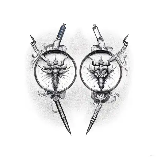 Virgo and scorpio tattoo design idea