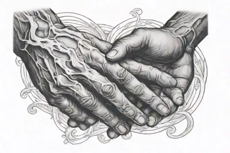 Michelangelo hands touching tattoo design idea