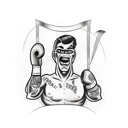 boxer sparring  tattoo design idea