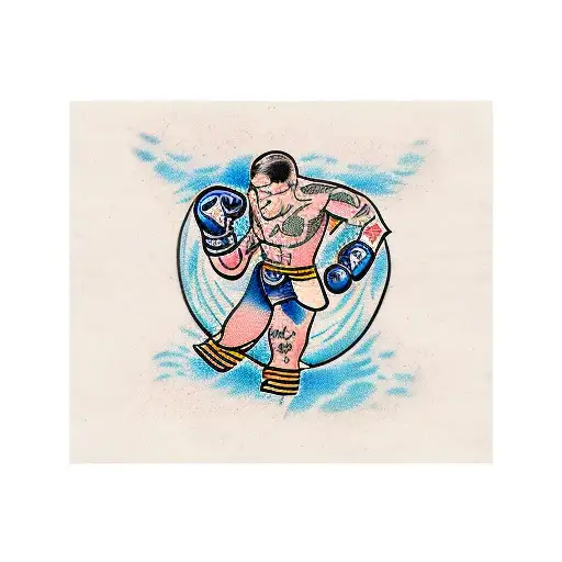 two boxer's sparring  tattoo design idea