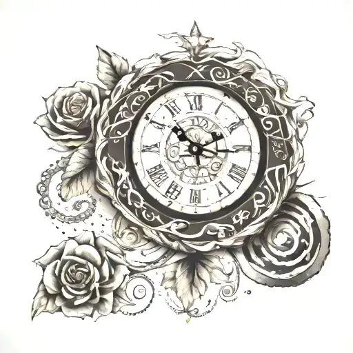 Full sleeve tattoo Black and grey arm tattoo depicting life's journey from birth (wrist) to end (upper arm). Biblical th tattoo design idea