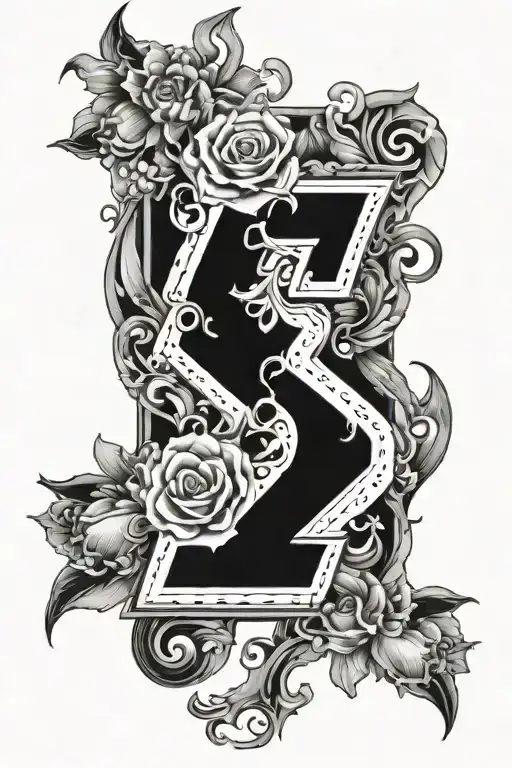 number 13 mural style tattoo tattoo design idea