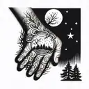 Wald Mond Hand  tattoo design idea