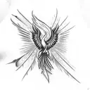 phoenix with feather trail straight down spine tattoo tattoo design idea