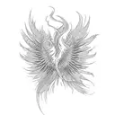 phoenix with feather trail straight down spine tattoo tattoo design idea