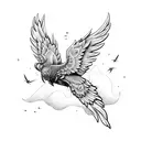 time flies wings tattoo design idea