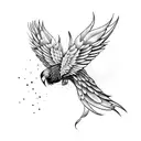 time flies wings tattoo design idea