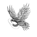 time flies wings tattoo design idea