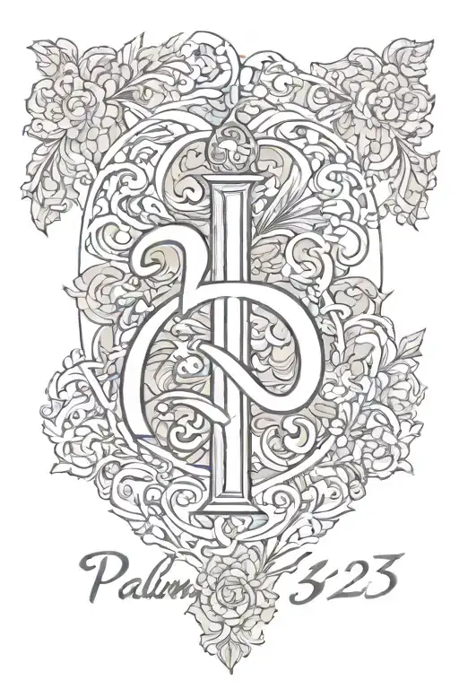 psalms 23 tattoo design idea