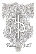 psalms 23 tattoo design idea