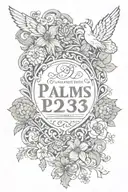 psalms 23 tattoo design idea
