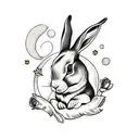 watership down rabbit tattoo design idea