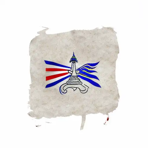 Thailand flag, Cambodian flag and Vietnam flag tattoo design idea