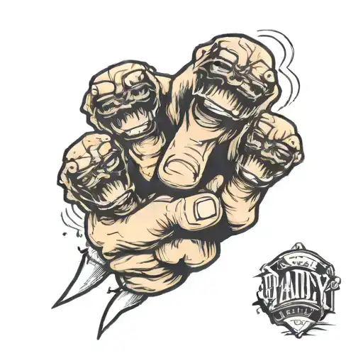 make a tattoo of three children's fists with a larger fist that says daddy  tattoo design idea