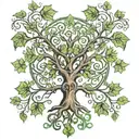 tree of life with green man tattoo design idea