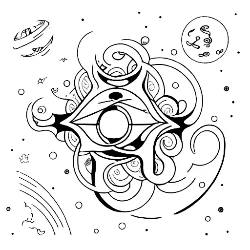 surfing the cosmos tattoo design idea