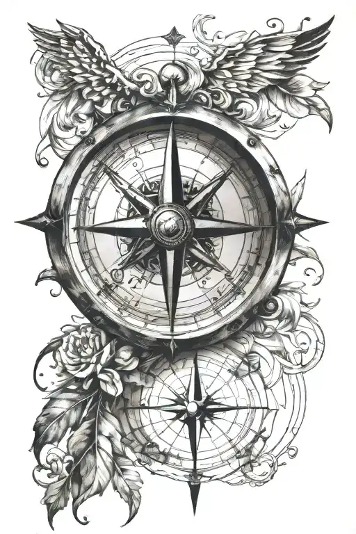 achieving goal oriented compass tattoo design idea