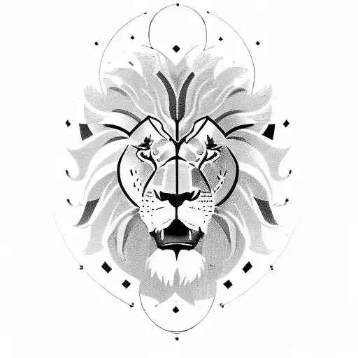 gladiator and lion face tattoo design idea