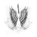 angel wings, chef knife, drumsticks  tattoo design idea