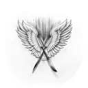 angel wings, chef knife, drumsticks  tattoo design idea