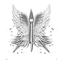 angel wings, chef knife, drumsticks  tattoo design idea