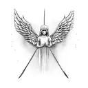 angel wings, chef knife, drumsticks  tattoo design idea