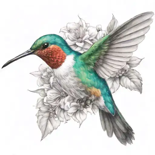 humming bird tattoo design idea