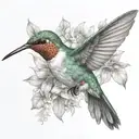 humming bird tattoo design idea