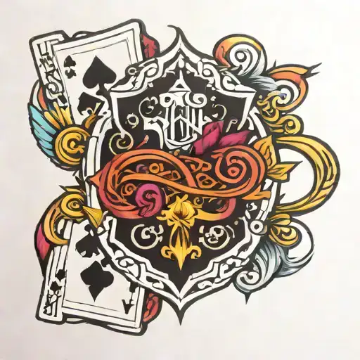 poker totti roma gypsy symbol tattoo design idea