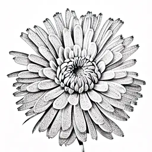 golden knee chrysanthemum tattoo design idea