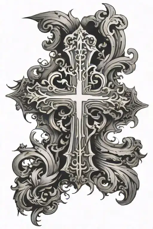 basic faded cross tattoo design idea