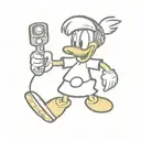 donald duck as a dj with a controller tattoo design idea