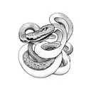 snake eating own tail tattoo design idea