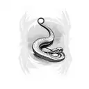 snake eating own tail tattoo design idea